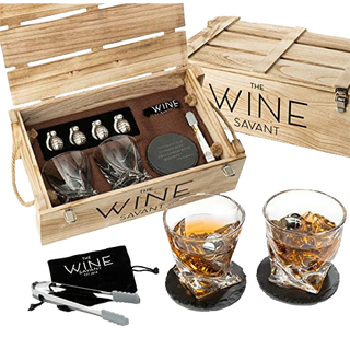 Luxurious Twist Glasses With Bullet Whiskey Stones Set Of 2 10OZ Twist Whiskey Glass