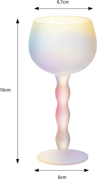 Iridescent Squiggle Stemmed Wine Glasses Set Of 2 By Elegant Squiggly Curvy Glasswar
