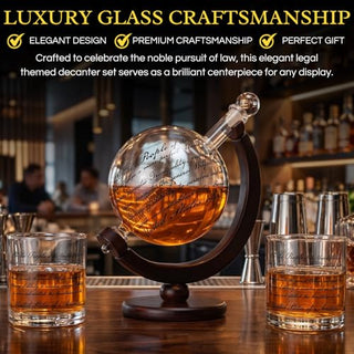 Attorney Whiskey Decanter Set By 850ML Whiskey Decanter With 2 10OZ U S Constitution