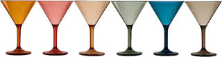 Unbreakable Pastel Color Acrylic Martini Glasses Set Of 6 European Style Cocktail Cups 100 Tritan Dr