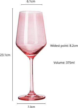 Set Of 6 Colored Wine Glasses 12 Oz Hand Blown Italian Style Crystal Bordeaux Wine Glasses Premium S