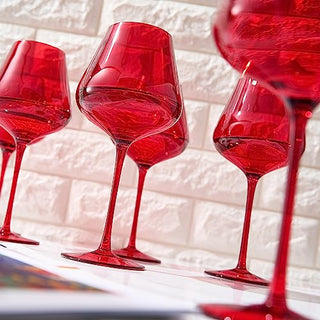 Colored Crystal Wine Glass Set Of 6 Gift For Hosting Her Wife Mom Friend Large 20 Oz Glasses Unique