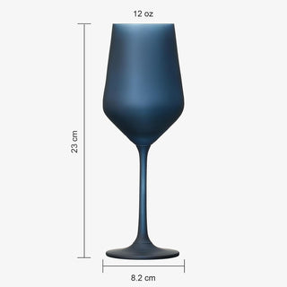 Frosted Colored Crystal Wine Glass Set Of 4 Italian Style Tall Drinkware