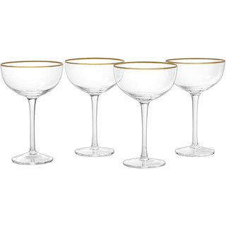 Art Deco Coupe Glasses Set Of 4 12 Oz Classic Cocktail Glassware For Champagne Martini Manhattan Cos