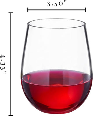 European Style Unbreakable Elegant Acrylic Stemless Wine Glasses 15 Oz Set Of 6 100 Tritan Shatterpr