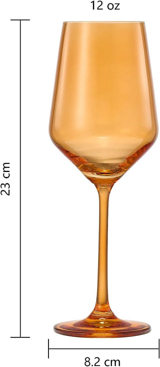 Colored Wine Glass Set 12 Oz Glasses Set Of 6 Unique Italian Style Tall Stemmed For White Red Wine W