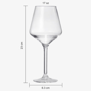 Unbreakable Stemmed Wine Glasses Tritan Acrylic Set Of 6 European Style Crystal Drinkware 18OZ