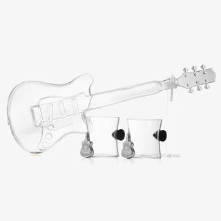 Electric Guitar Whiskey Wine Decanter With 2 Pick Whiskey Glasses Acrylic Stand Case 34 Oz Glass 16