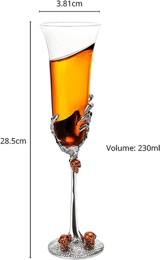 Stemmed Single Skeleton Champagne Glasses Single Glass 7OZ Skeleton Glasses 9 H Goth