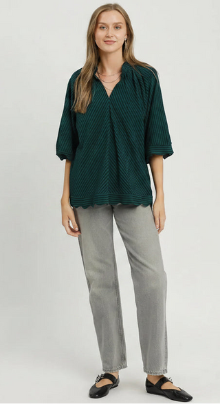 Coastal Escape Seersucker Blouse