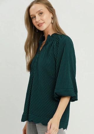 Coastal Escape Seersucker Blouse