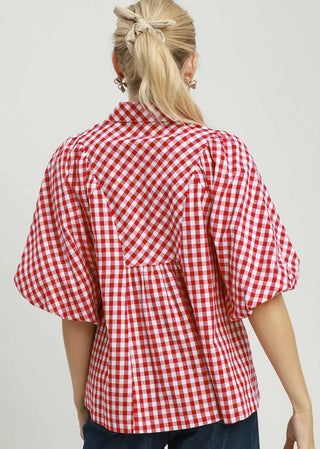 Picnic Day Gingham Smocked Top