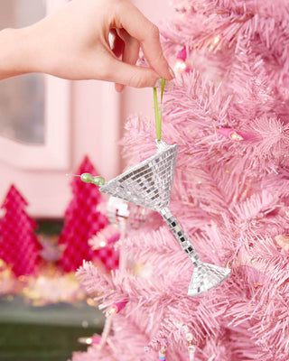 Disco Martini Ornament - silver disco ornament, Christmas Decorations