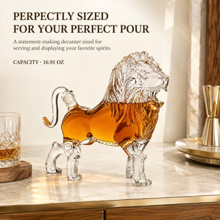 Lion Animal Whiskey And Wine Decanter Premium Barware Gift Elegant Drinkware Collection