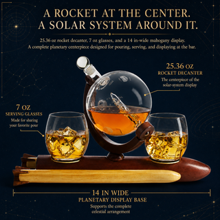 Rocket Whiskey Decanter Set Premium Barware Gift Elegant Drinkware Collection