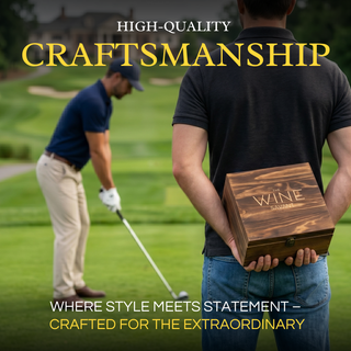 Luxurious Bar Gift Set Golf Whiskey Glasses Golf Ball Chillers Tongs Set In Premium Wood Box By The