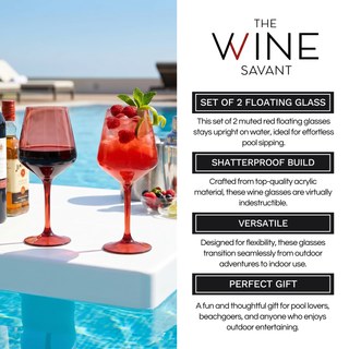 Floating Wine Glasses For Pool Set Of 2 15 Oz Shatterproof Poolside Wine Glasses Tritan Plastic Reus