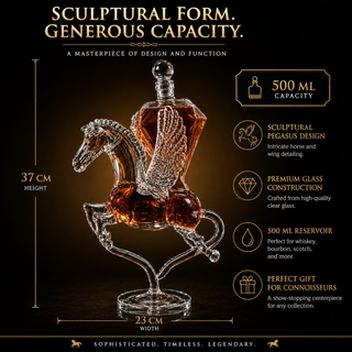 Pegasus Crystal Decanter For Wine Whiskey By 12 Tall For Spirits Whiskey Scotch Bour
