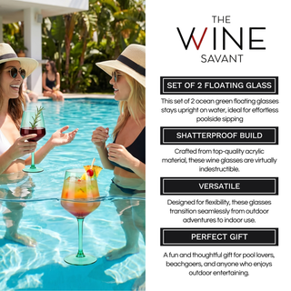 Floating Wine Glasses For Pool Set Of 2 15 Oz Shatterproof Poolside Wine Glasses Tritan Plastic Reus