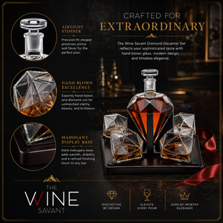 Diamond Decanter Set Premium Barware Gift Elegant Drinkware Collection