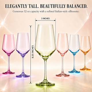 Colored Wine Glasses Premium Barware Gift Elegant Drinkware Collection