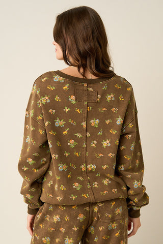 Brown Prairie Bloom Sweatshirt