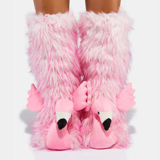 Flamingo Time Slipper Socks-Women's