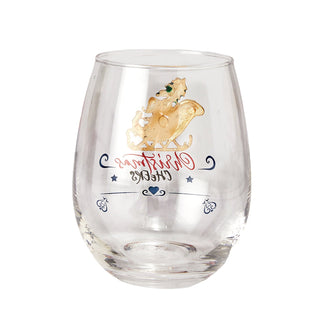Crystal Christmas Santas Sleigh Wine Water Glasses Set Of 2 17 5OZ Xmas Diamond Merry Christmas Sant