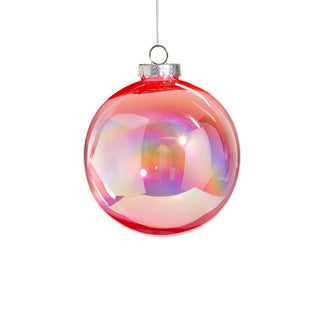 6" Bright Pink Seamless Iridescent Ball Ornament - Boutique Bella BellaChocolate Ornament