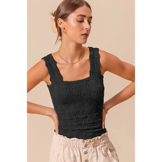 Blooming Jacquard Tank - Black