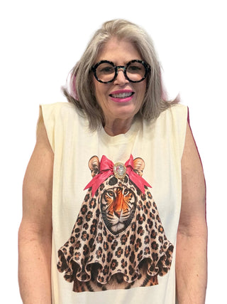 Spooky Tessa in 3D Jewels Muscle Tee