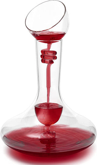 Wine Tower Decanting Aerator Set By 2 Aerating Parts Upper And Lower Aerators Piece