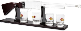 Shotgun Wine Whiskey Decanter Set 20OZ With Bullet Glasses By Firearm Shooting Gun G