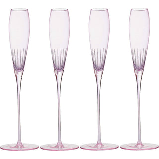Paris Collection Crystal Pink Flutes Wine Glasses Champagne Prosecco Flute 8 5 Oz Set Of 4 The Wine