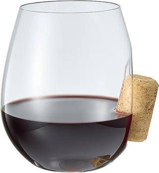 Corked Stemless Wine Glasses Single Stuck In The Glass Wine Cork Cocktail Glassware Enthusiast Gift