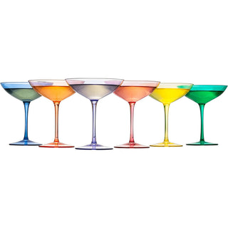 Champagne Coupes 12OZ By Colorful Champagne Glasses Prosecco Mimosa Glasses Set Cock