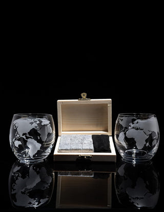Whiskey Decanter Globe Set With 2 Etched Whiskey Glasses For Liquor Scotch Bourbon Vodka Gifts For M