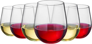 European Style Unbreakable Elegant Acrylic Stemless Wine Glasses 15 Oz Set Of 6 100 Tritan Shatterpr