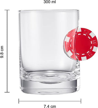 Poker Chip Whiskey Wine Glasses Single Up The Ante Stuck In The Glass Poker Chip Cocktail Glassware