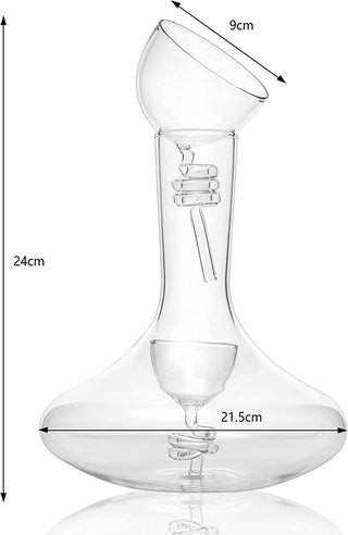 Wine Tower Decanting Aerator Set By 2 Aerating Parts Upper And Lower Aerators Piece