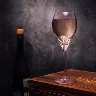 Paris Collection Crystal Pink Balloon Wine Glasses Red White Wines 14 Oz Set Of 4 By