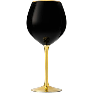 Set Of 4 Black Wine Glasses Gold Stemmed 14 Oz By Gold Rim Wine Glasses Black Colore