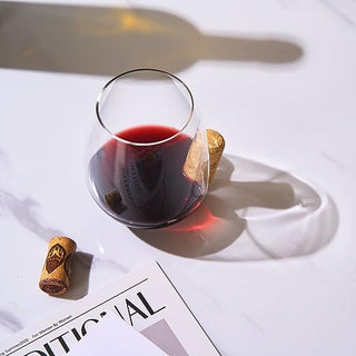 Corked Stemless Wine Glasses Single Stuck In The Glass Wine Cork Cocktail Glassware Enthusiast Gift