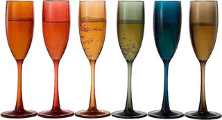 Unbreakable Pastel Color Acrylic Champagne Flutes Glasses Set Of 6 European Style Toasting Cups 100