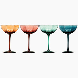 Cocktail Martini Champagne Luxury Angled Coupe Glasses 6 Oz Set Of 4 Muted Colored
