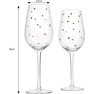 Polka Dot Stemmed Wine Glasses 16 Ounces Set Of 2 10 H By Polka Dot Wine Wedding Gla