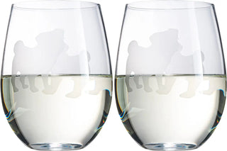 Pug Dog Stemless Wine Glasses Set Of 2 By Dog Lover Glass Gifts For Mom Dad Sisters