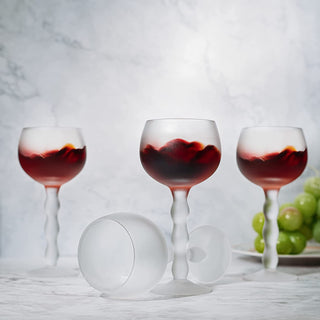 Cloud Elegant Crystal Wine Water Glasses Hand Blown Premium Sand Blasted Glasses Stemmed Red White W