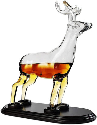 Reindeer Whiskey Decanter Premium Barware Gift Elegant Drinkware Collection
