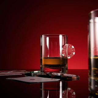 Poker Chip Whiskey Wine Glasses Single Up The Ante Stuck In The Glass Poker Chip Cocktail Glassware